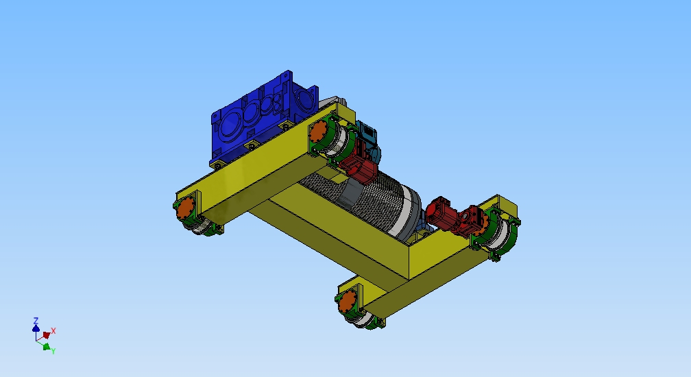 汽车起重机卷扬机3D模型图纸 STP格式